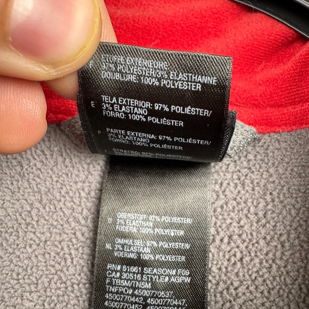 The North Face Mens Gray Fleece Jacket TKA 100 Full Zip‎ Size Large